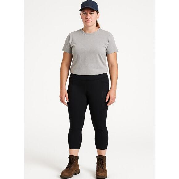 Carharrt Women's Force Fitted Lightweight 7/8 Ankle Leggings Black Size Large - Picture 1 of 7